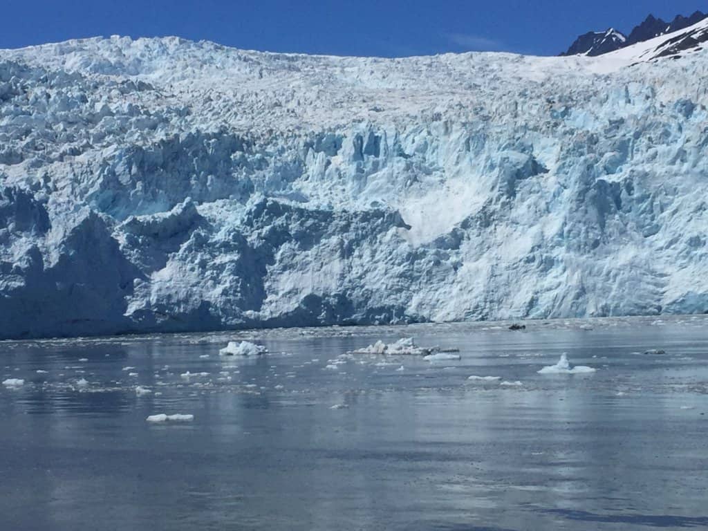 Glacier with water in the foreground