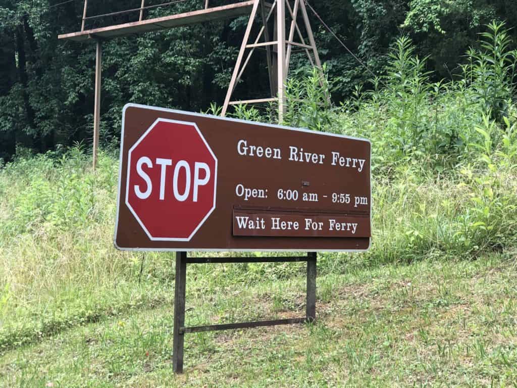 Green River Ferry sign