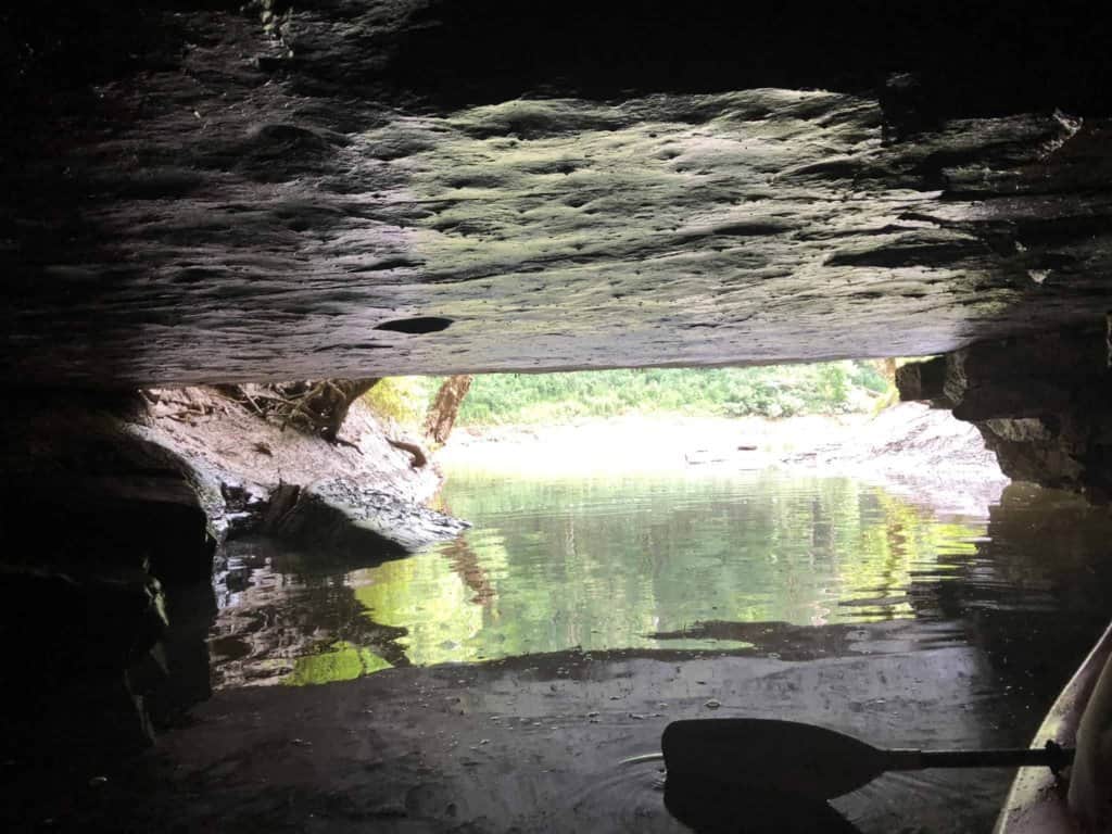 Kayaking out of cave on Green River