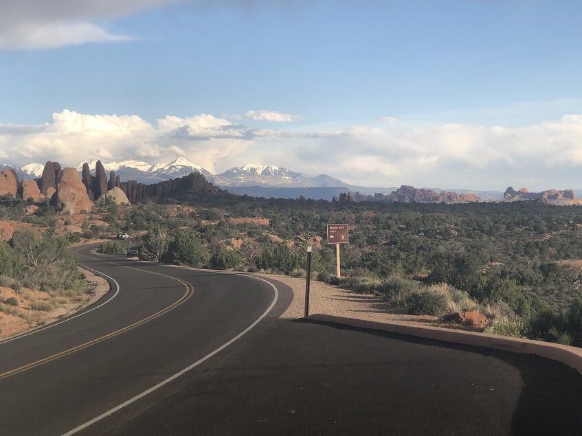 View of La Sal Mountains from Arches National Park