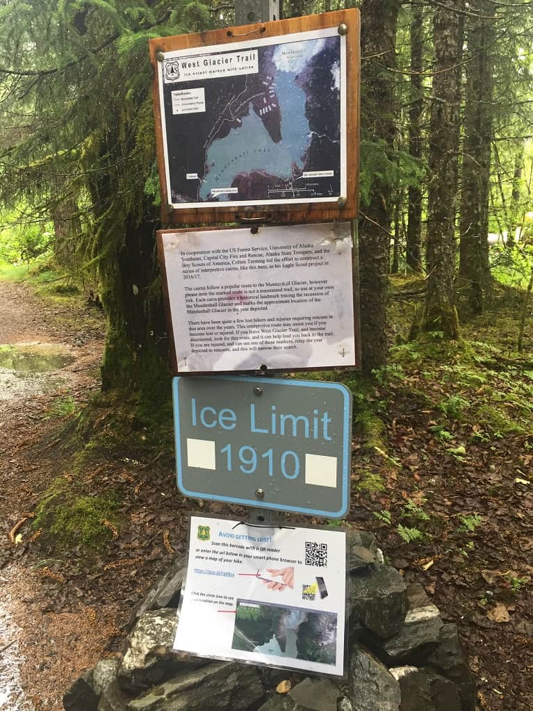 Mendenhall glacier ice limit in 1910