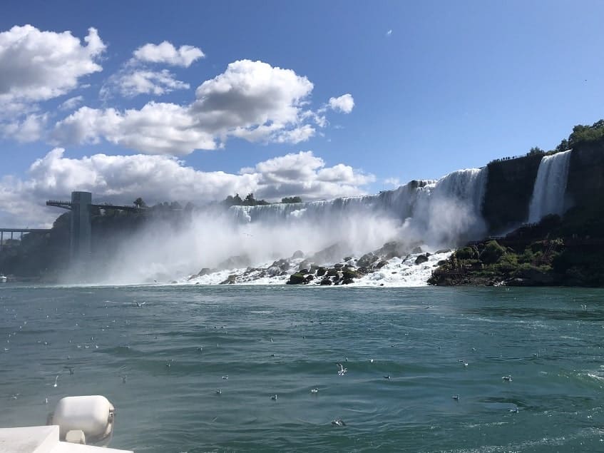 Bridalveil falls from Hornblower boat