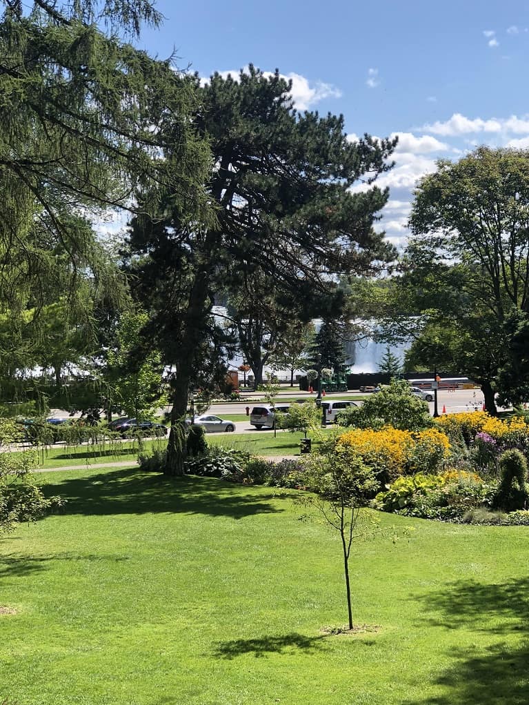 View of Niagara Falls from the gardens