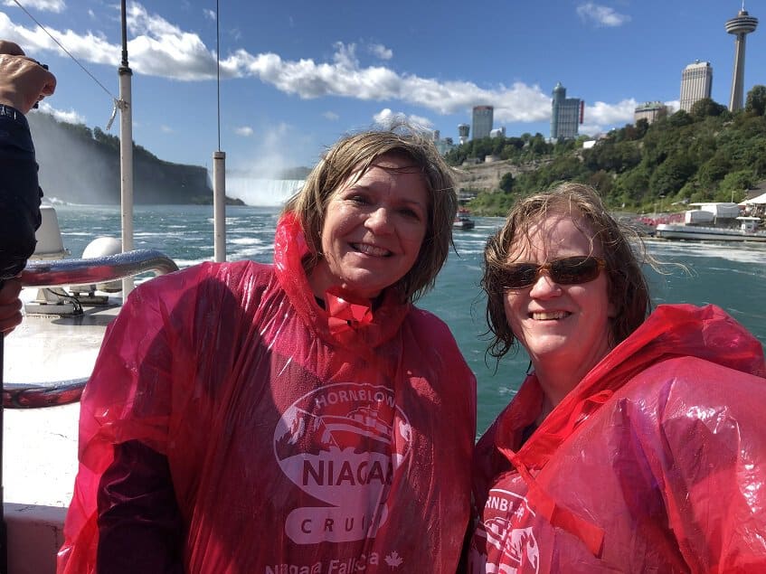 Soaking wet after the Hornblower cruise