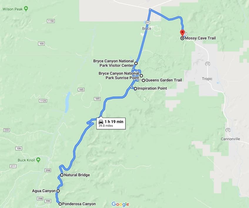 Bryce Canyon map