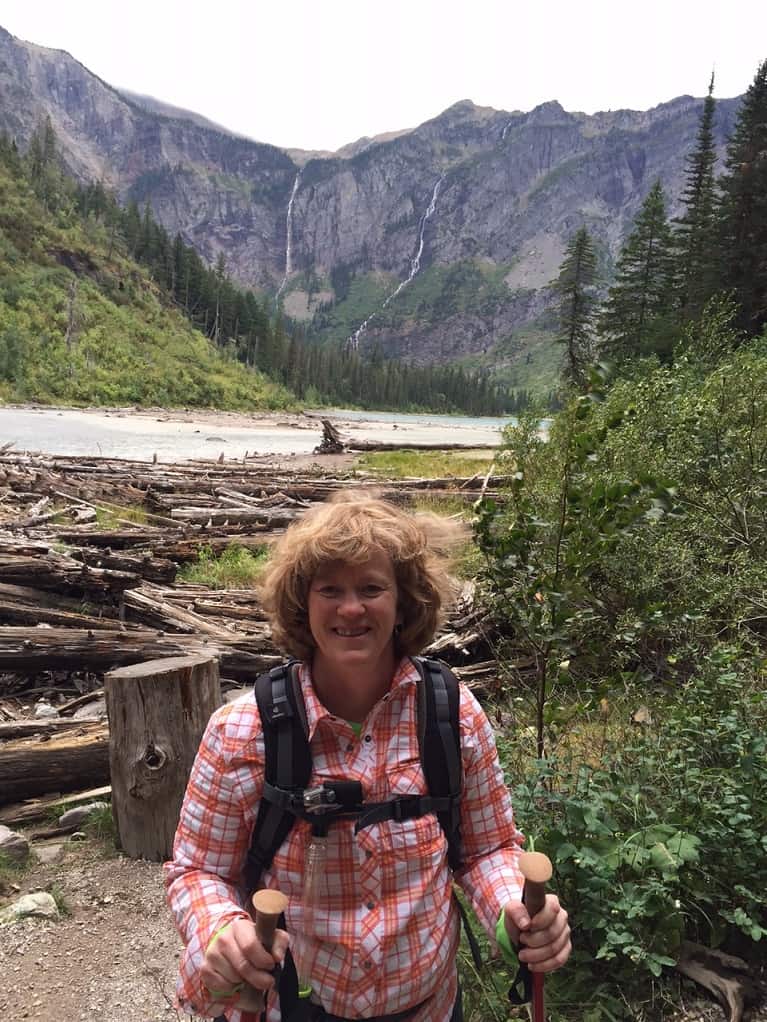 Standing in front of lake at Glacier National Park