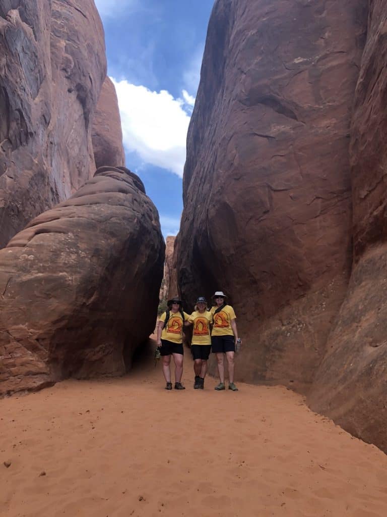 Hiking the trails at Arches National Park