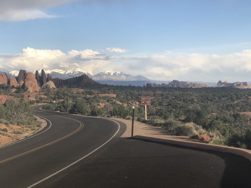 Scenic drive of Arches National Park