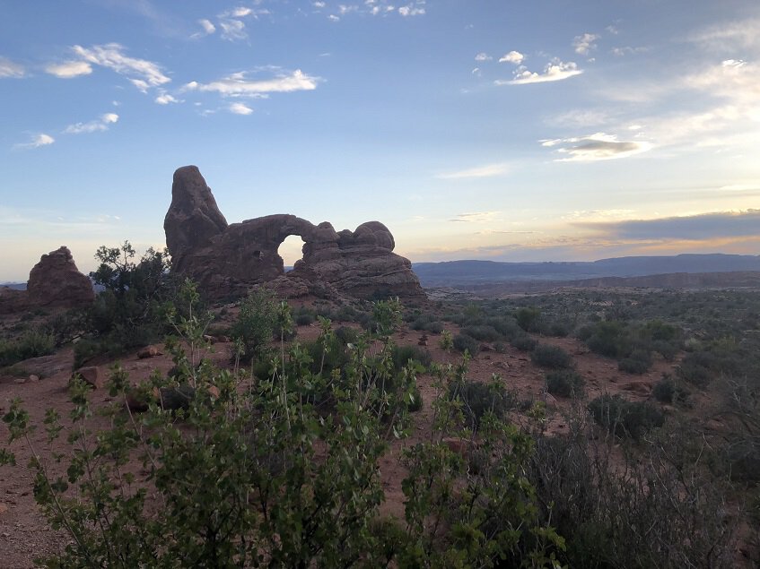 sunset at Arches National Park