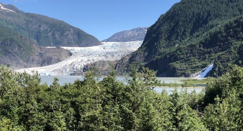 First view of Mendenhall Glacier